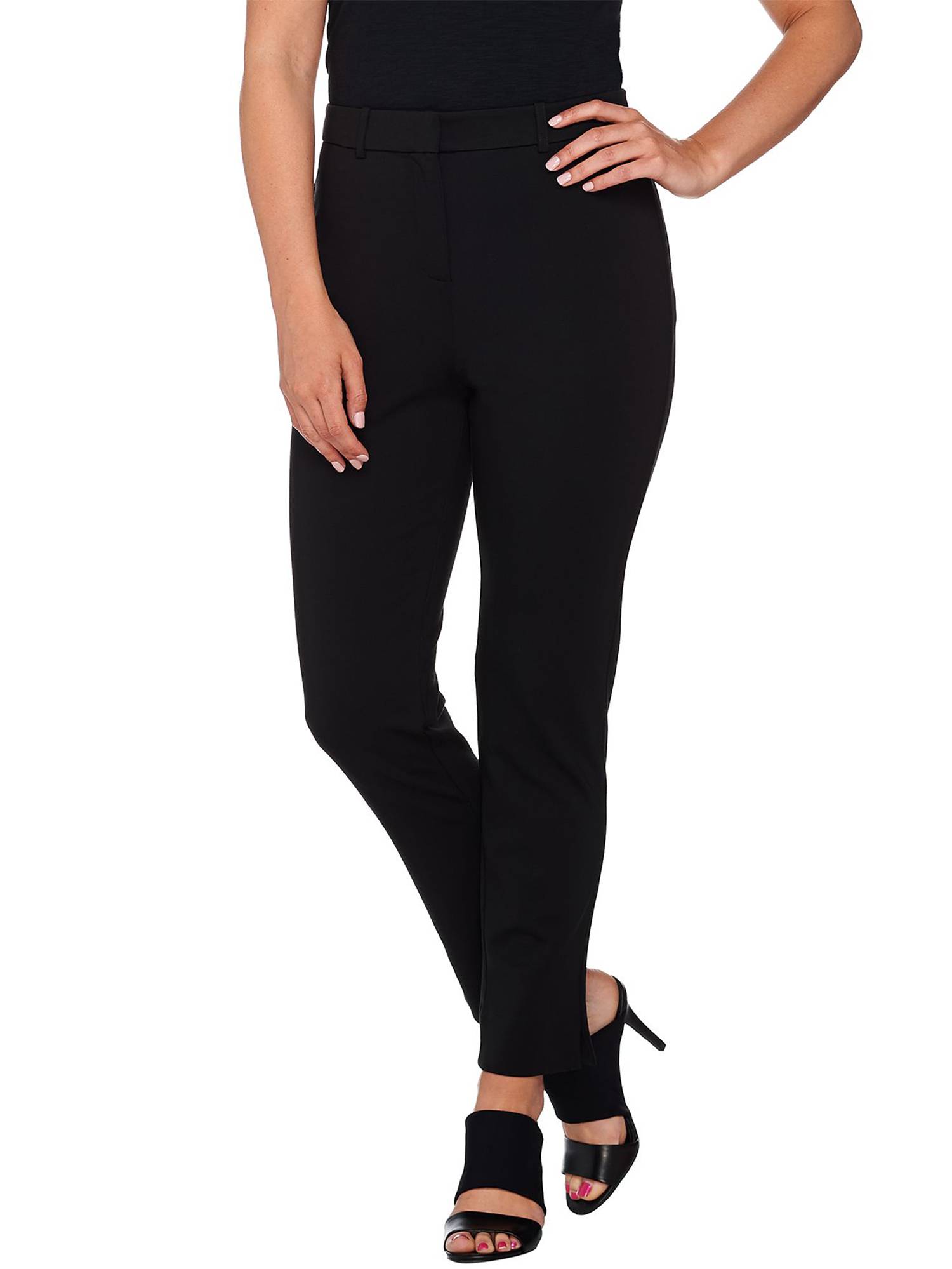 SHAPE FX Size 22W Ponte Knit Pull-On Slim Leg Ankle Pants BLACK – NYC ...